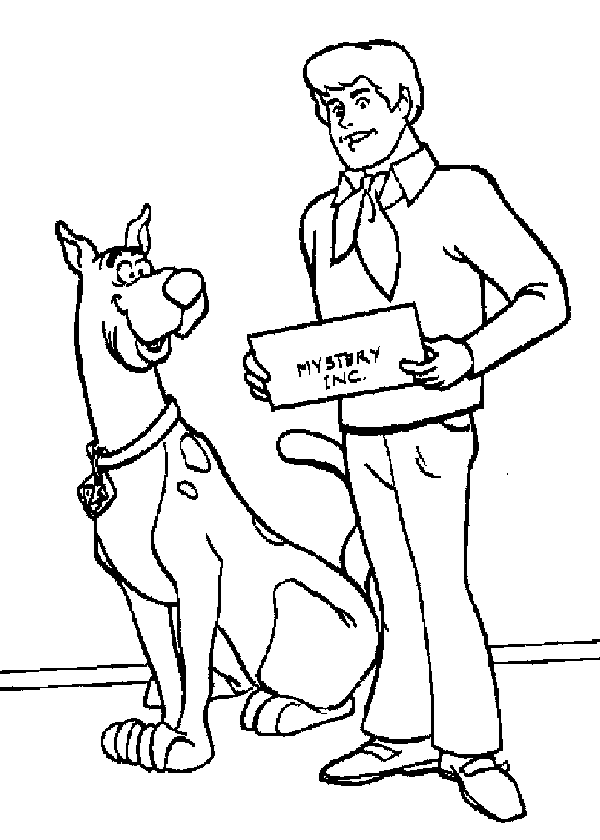 Plansa de colorat cu Scooby Doo 9 27
